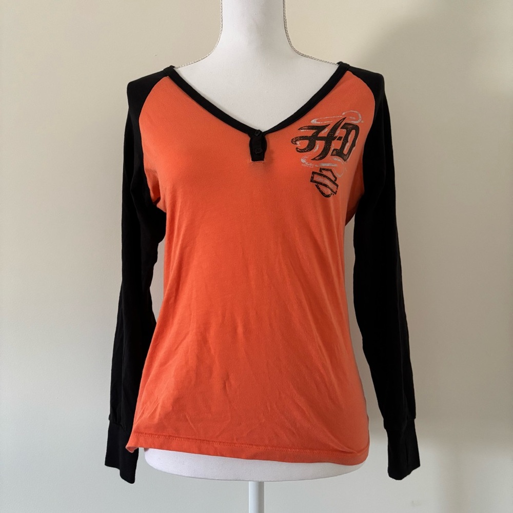 Harley Davidson Henley w Thumbholes